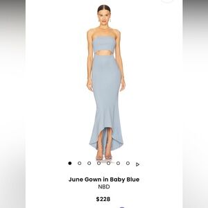 NBD Strapless Baby Blue Dress